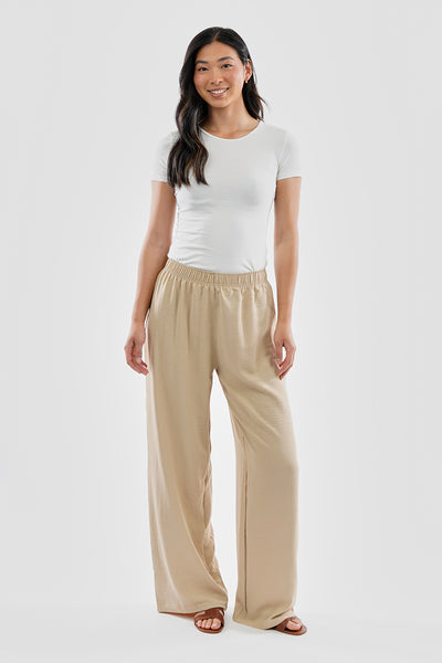 Stylexchange Vintage Solid Basic Palazzo Pants - Cream - Womens Pants - Fairweather