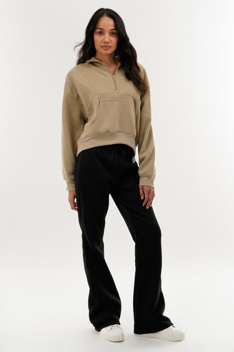 Fahrenheit Fleece Wide Leg Sweatpants - Black - Womens Joggers & Sweatpants - Fairweather