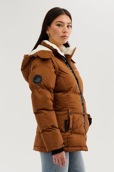 Canada Weather Gear Zip Off Sleeve Parka Jacket - Brown - Womens Parka Jackets - Fairweather