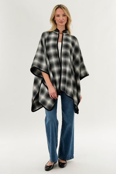 Canada Weather Gear Plaid Poncho - Grey - Womens Ponchos - Fairweather