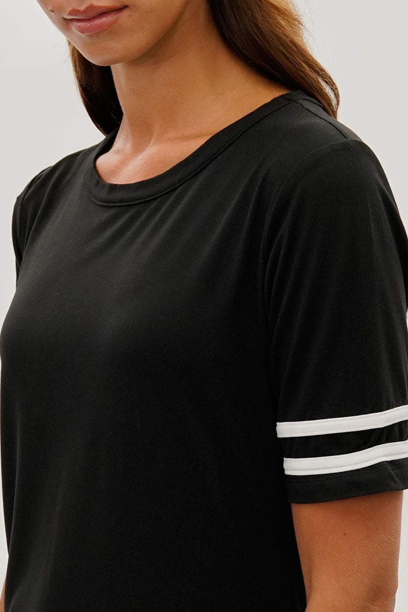 Stylexchange Vintage Striped Varsity Tee - Black - Womens Tees & Tank Tops - Fairweather