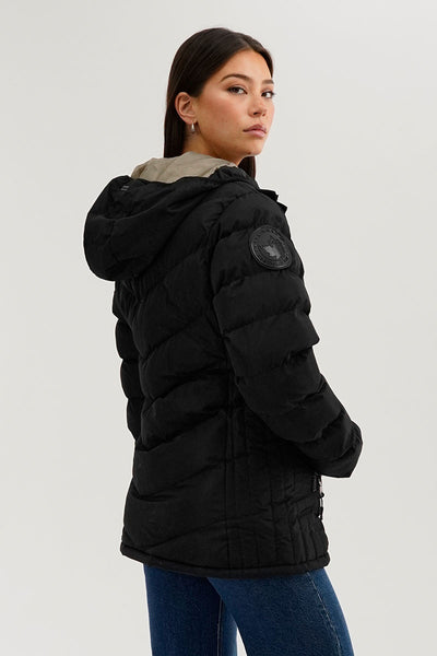 Canada Weather Gear Chevron Quilted Bomber Jacket - Black - Womens Bomber Jackets - Fairweather