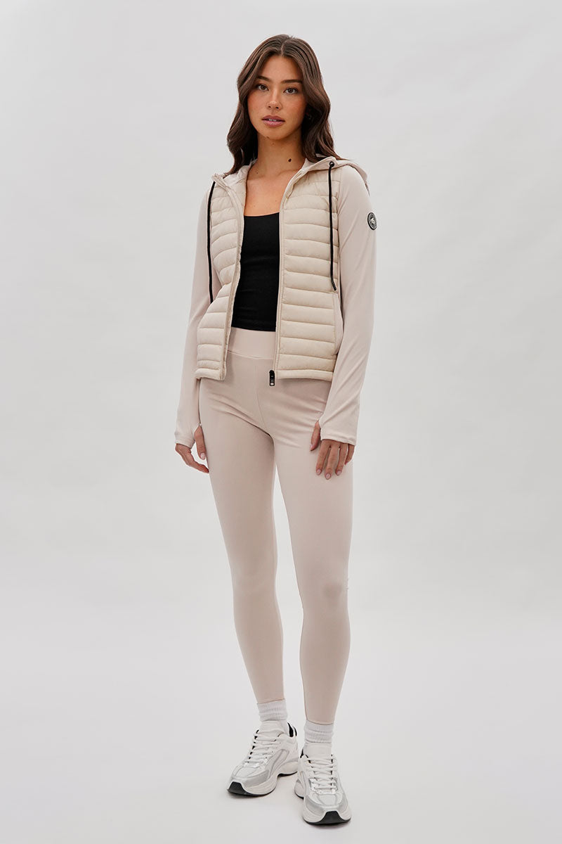 Super Triple Goose High Waisted Active Leggins - Beige - Womens Leggings - Fairweather