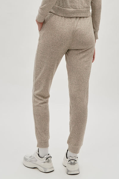 Fahrenheit Tie Waist Knit Joggers - Cream - Womens Joggers & Sweatpants - Fairweather