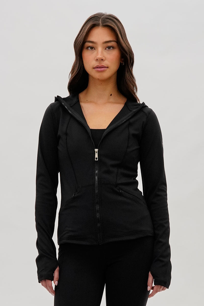 Canada Weather Gear Hooded Yoga Lightweight Jacket - Black - Womens Lightweight Jackets - Fairweather