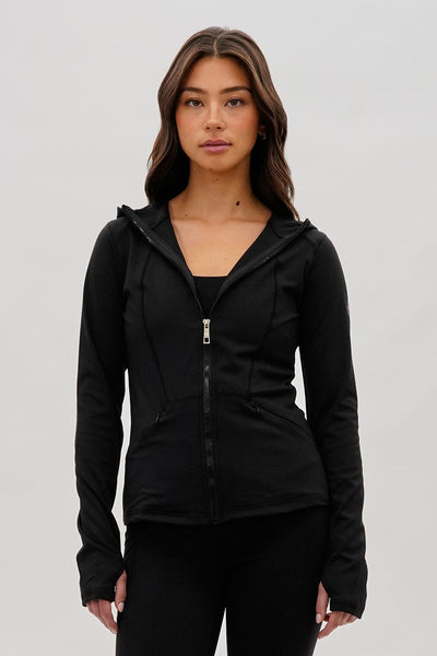 Canada Weather Gear Hooded Yoga Lightweight Jacket - Black - Womens Lightweight Jackets - Fairweather