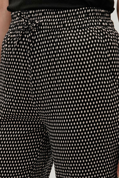 International INC Company Diamond Print Wide Leg Pants - Black - Womens Pants - Fairweather