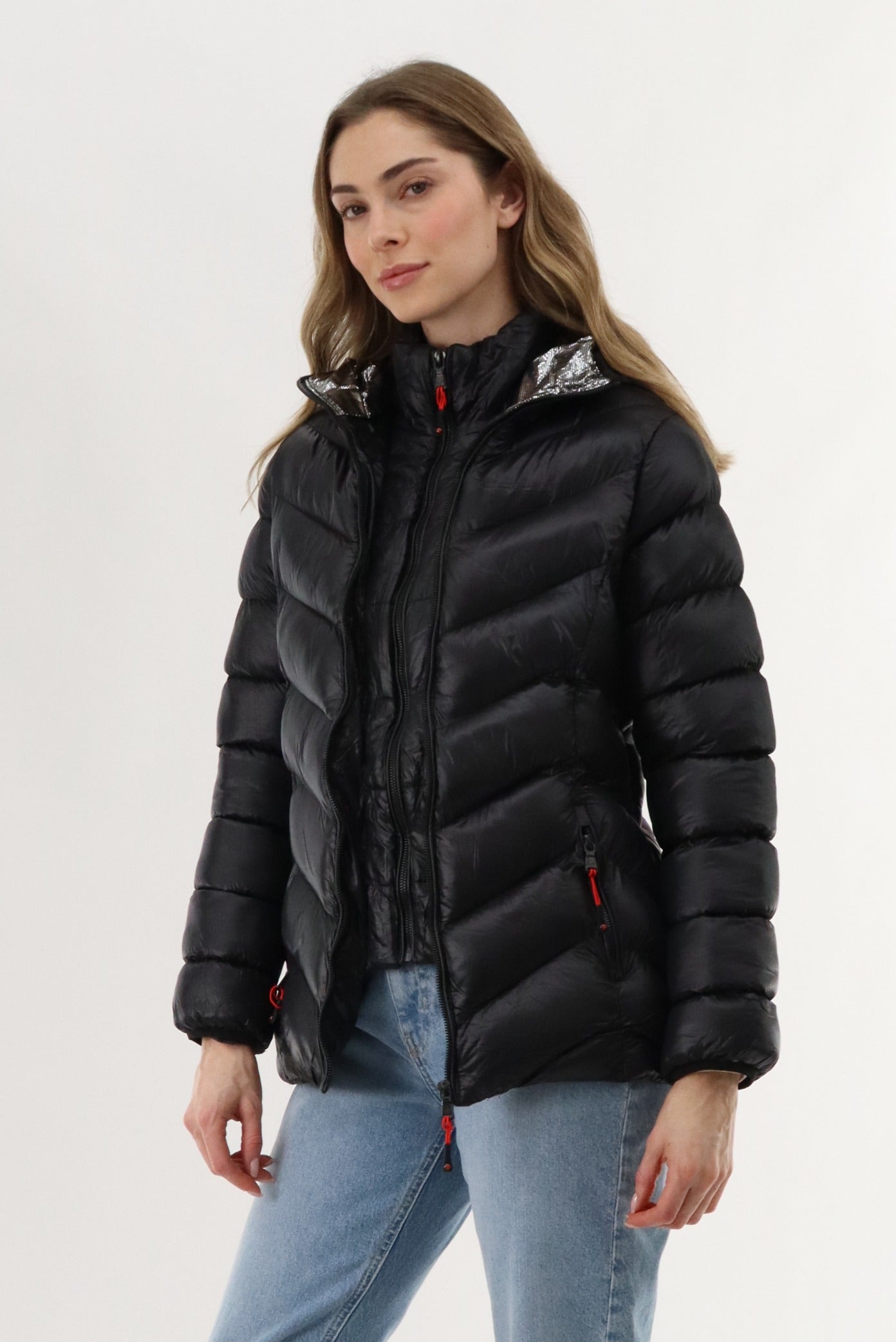 Canada Weather Gear Quilted Puffer Double Zip Bomber Jacket - Black - Womens Bomber Jackets - Fairweather