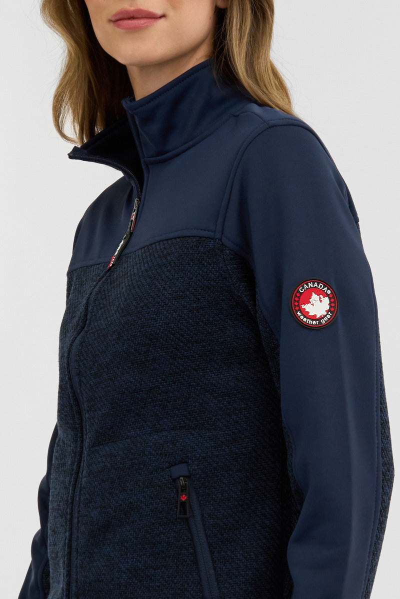 Canada Weather Gear Zip Up Knit Lightweight Jacket - Navy - Womens Lightweight Jackets - Fairweather