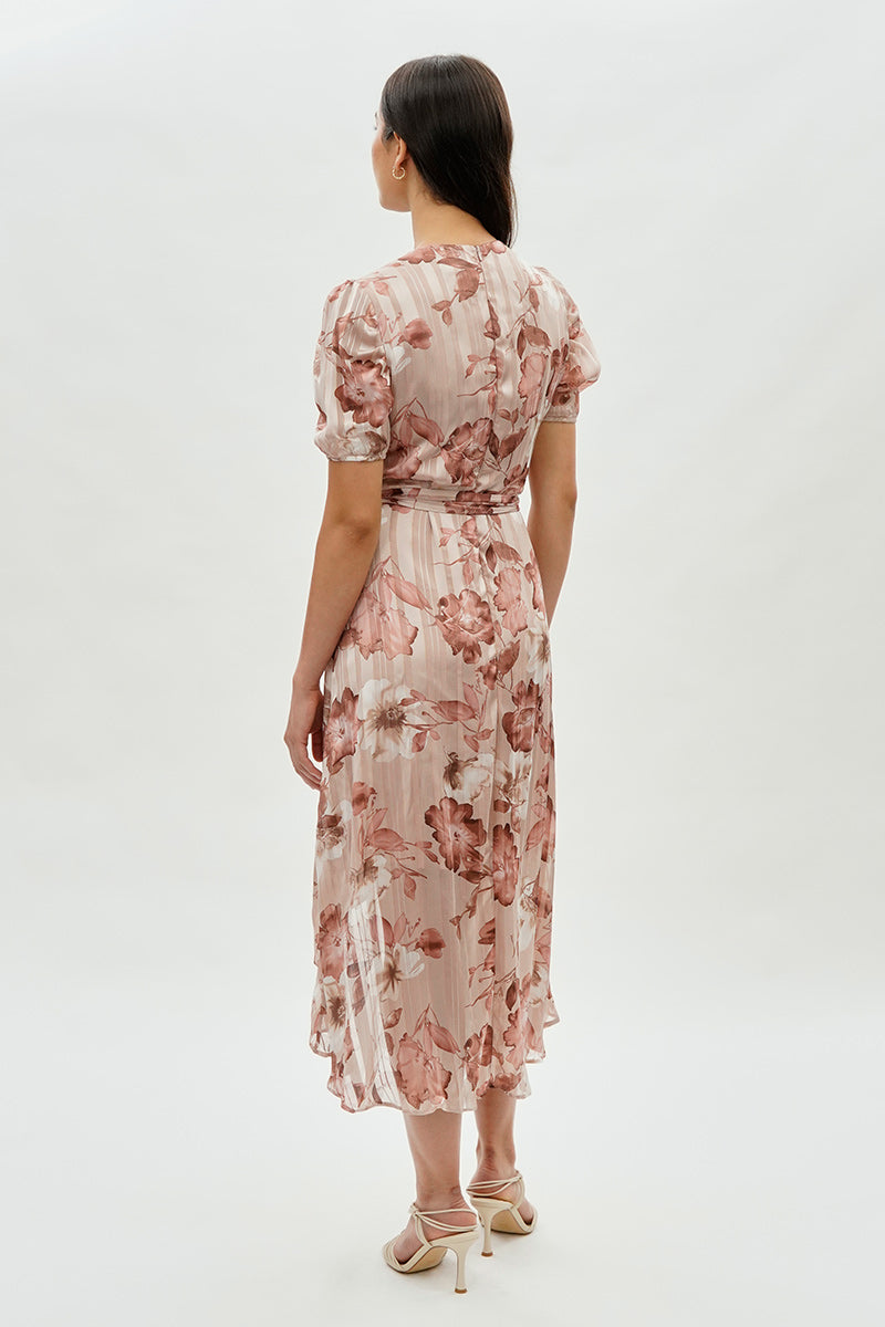 Floral Wrap Midi Dress Floral Wrap Midi Dress