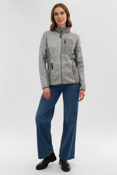 Canada Weather Gear Fleece Zip Up Lightweight Jacket - Grey - Womens Lightweight Jackets - Fairweather