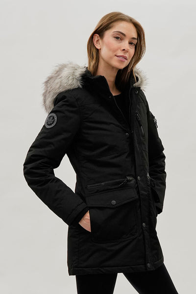 Parka doublée en fausse fourrure Canada Weather Gear - Noir