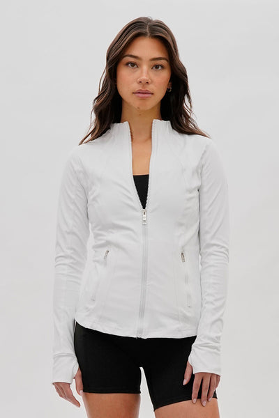 Canada Weather Gear Fitted Yoga Lightweight Jacket - White - Womens Lightweight Jackets - Fairweather