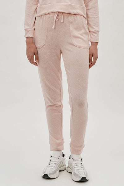 Fahrenheit Tie Waist Knit Joggers - Blush - Womens Joggers & Sweatpants - Fairweather