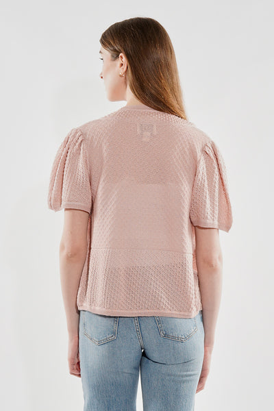 Beechers Brook Short Sleeve Open Shrug Cardigan - Blush
