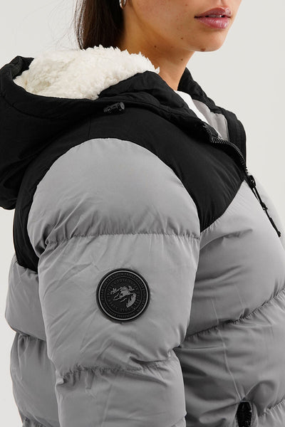 Super Triple Goose Colour Block Bomber Jacket - Grey - Womens Bomber Jackets - Fairweather