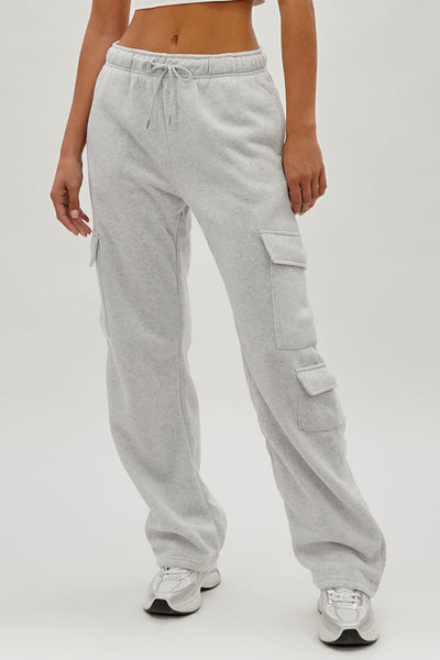 Fahrenheit Drawstring Cargo Pocket Sweatpants - Stone - Womens Joggers & Sweatpants - Fairweather