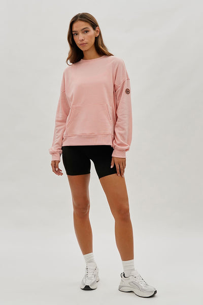Fahrenheit Drop Shoulder Kangaroo Pocket Sweatshirt - Pink - Womens Hoodies & Sweatshirts - Fairweather