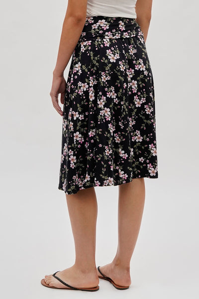 International INC Company Floral Fold Over Skirt - Black - Womens Skirts - Fairweather
