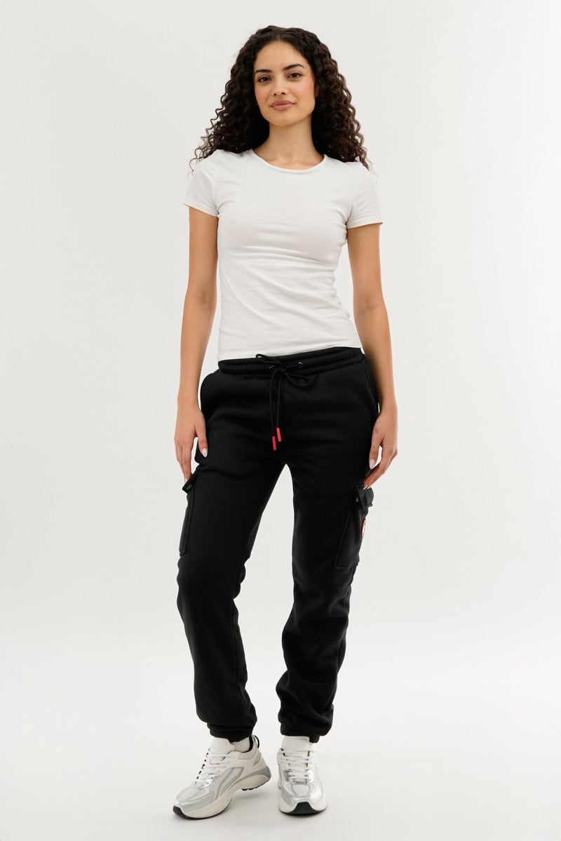 Canada Weather Gear Fleece Cargo Joggers - Black - Womens Joggers & Sweatpants - Fairweather