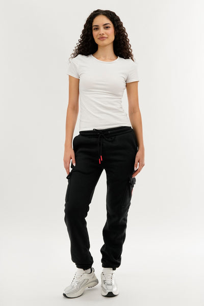 Canada Weather Gear Fleece Cargo Joggers - Black - Womens Joggers & Sweatpants - Fairweather