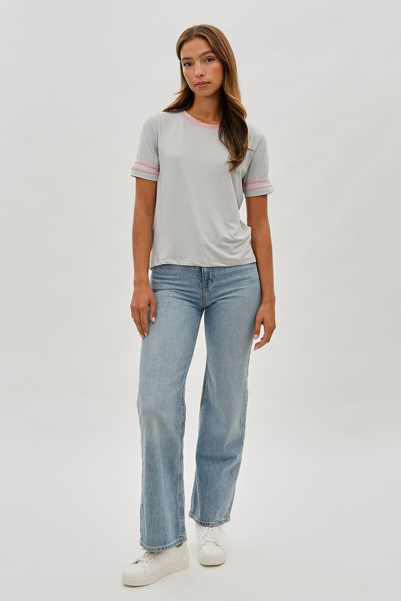 Stylexchange Vintage Striped Ringer Tee - Grey - Womens Tees & Tank Tops - Fairweather