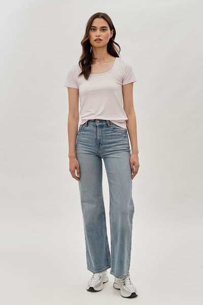 Costa Blanca Square Neck Tee - Blush - Womens Tees & Tank Tops - Fairweather