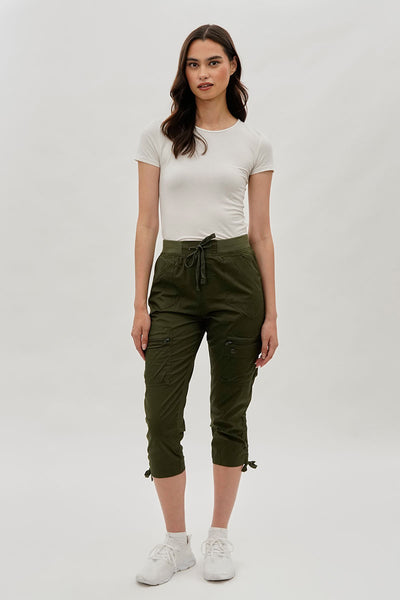 International INC Company Tie Waist Cargo Capris - Olive - Womens Shorts & Capris - Fairweather