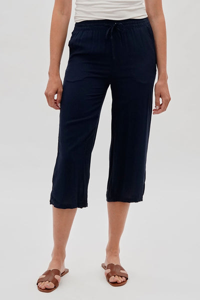 International INC Company Cropped Tie Waist Pants - Navy - Womens Pants - Fairweather
