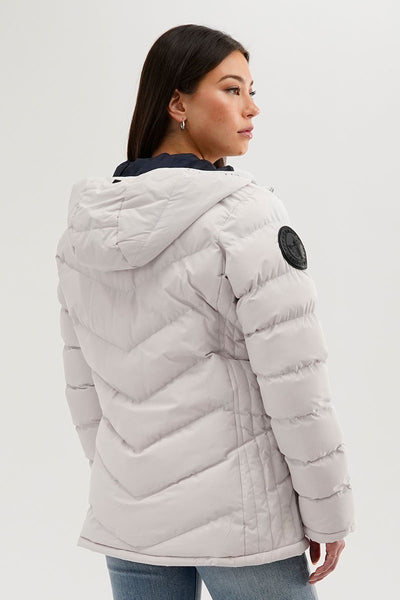 Canada Weather Gear Chevron Quilted Bomber Jacket - White - Womens Bomber Jackets - Fairweather