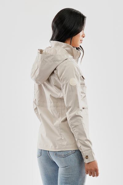 Canada Weather Gear Coated Microfibre Zip Up Lightweight Jacket - Cream - Womens Lightweight Jackets - Fairweather