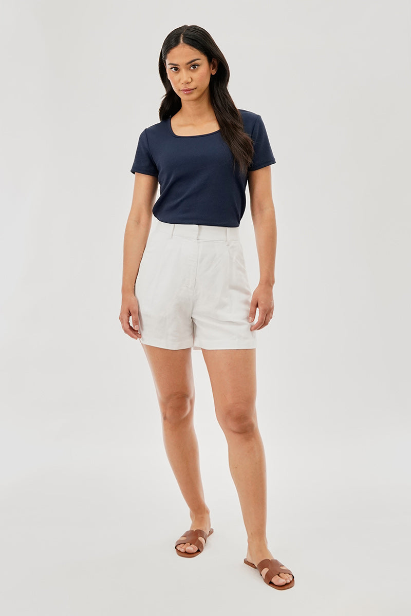 Runaway Bay Square Neck Tee - Navy - Womens Tees & Tank Tops - Fairweather