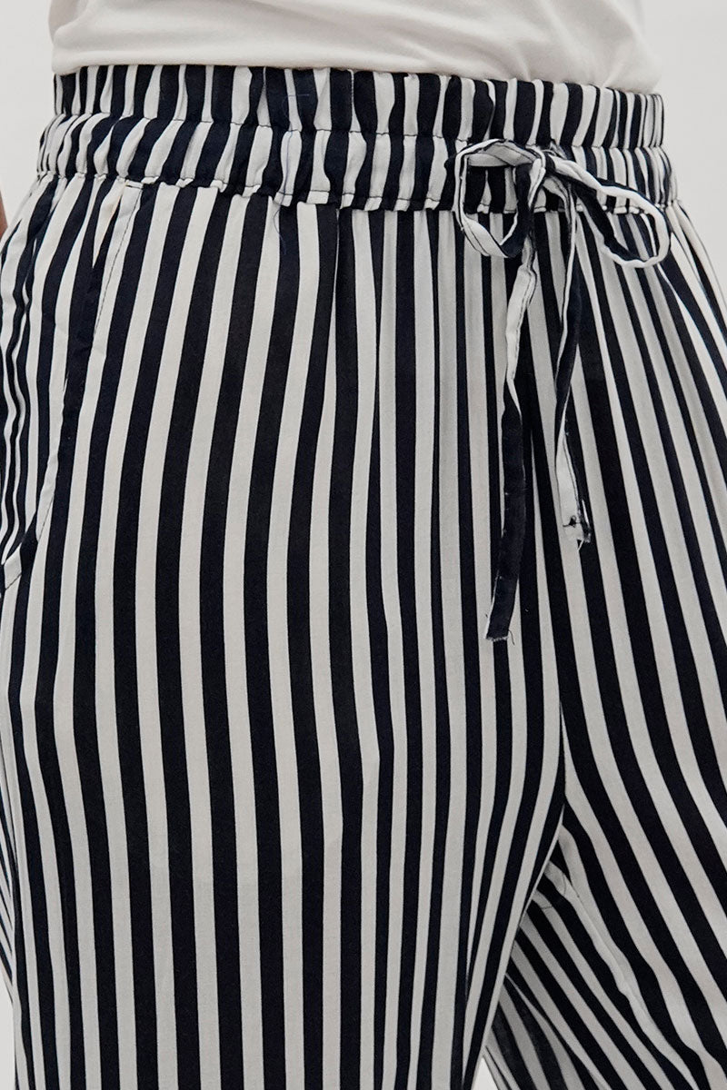International INC Company Striped Wide Leg Pants - Black - Womens Pants - Fairweather