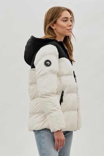Super Triple Goose Colour Block Bomber Jacket - White - Womens Bomber Jackets - Fairweather