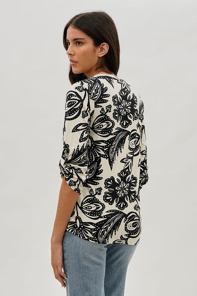 International INC Company Floral Lace Up Blouse - Black - Womens Shirts & Blouses - Fairweather