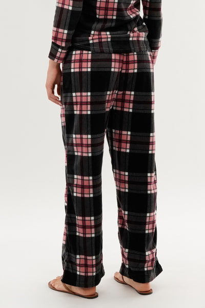 Canada Weather Gear Plaid Wide Leg Pajama Pants - Black - Womens Pajamas - Fairweather