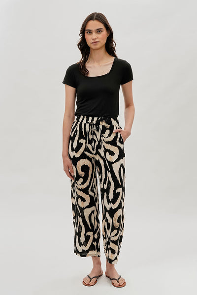 International INC Company Patterned Wide Leg Pants - Black - Womens Pants - Fairweather