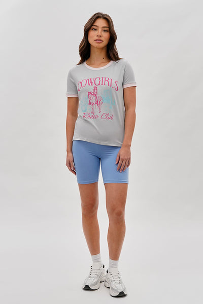 Stylexchange Vintage Cowgirl Graphic Ringer Tee - Grey - Womens Tees & Tank Tops - Fairweather