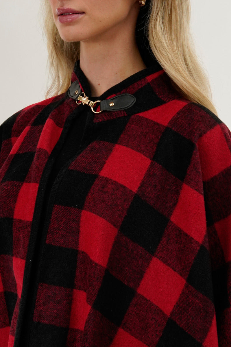 Canada Weather Gear Plaid Poncho - Red - Womens Ponchos - Fairweather