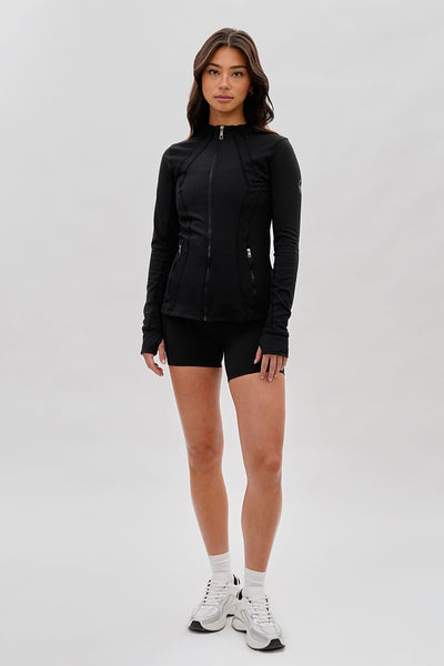 Canada Weather Gear Fitted Yoga Lightweight Jacket - Black - Womens Lightweight Jackets - Fairweather