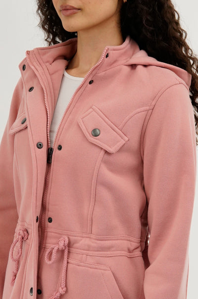 New Look Fleece Utility Pocket Lightweight Jacket - Pink