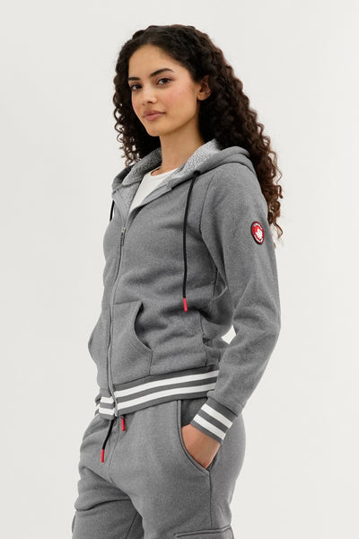 Canada Weather Gear Fleece Zip Up Hoodie - Grey - Womens Hoodies & Sweatshirts - Fairweather