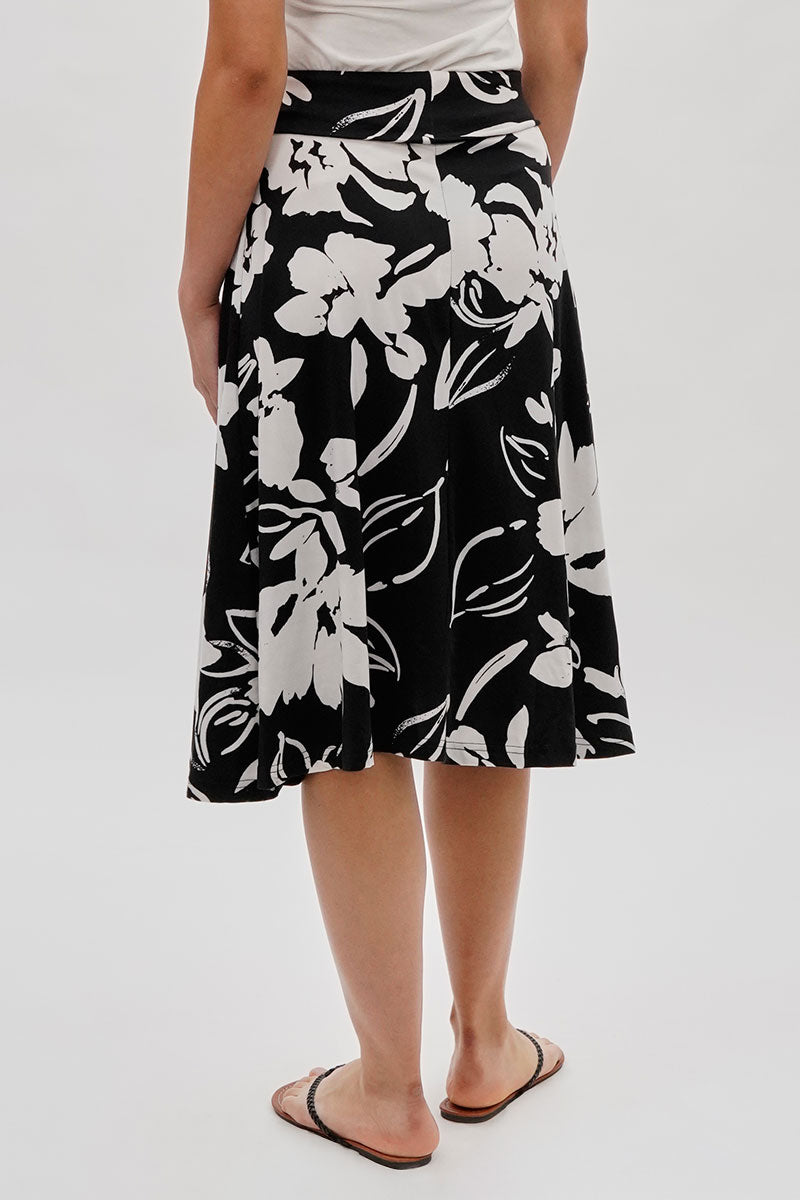 International INC Company Floral Fold Over Skirt - Black - Womens Skirts - Fairweather