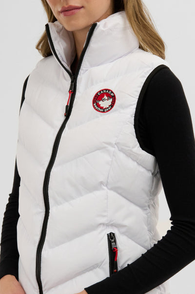 Canada Weather Gear Chevron Bubble Vest - White - Womens Vests - Fairweather
