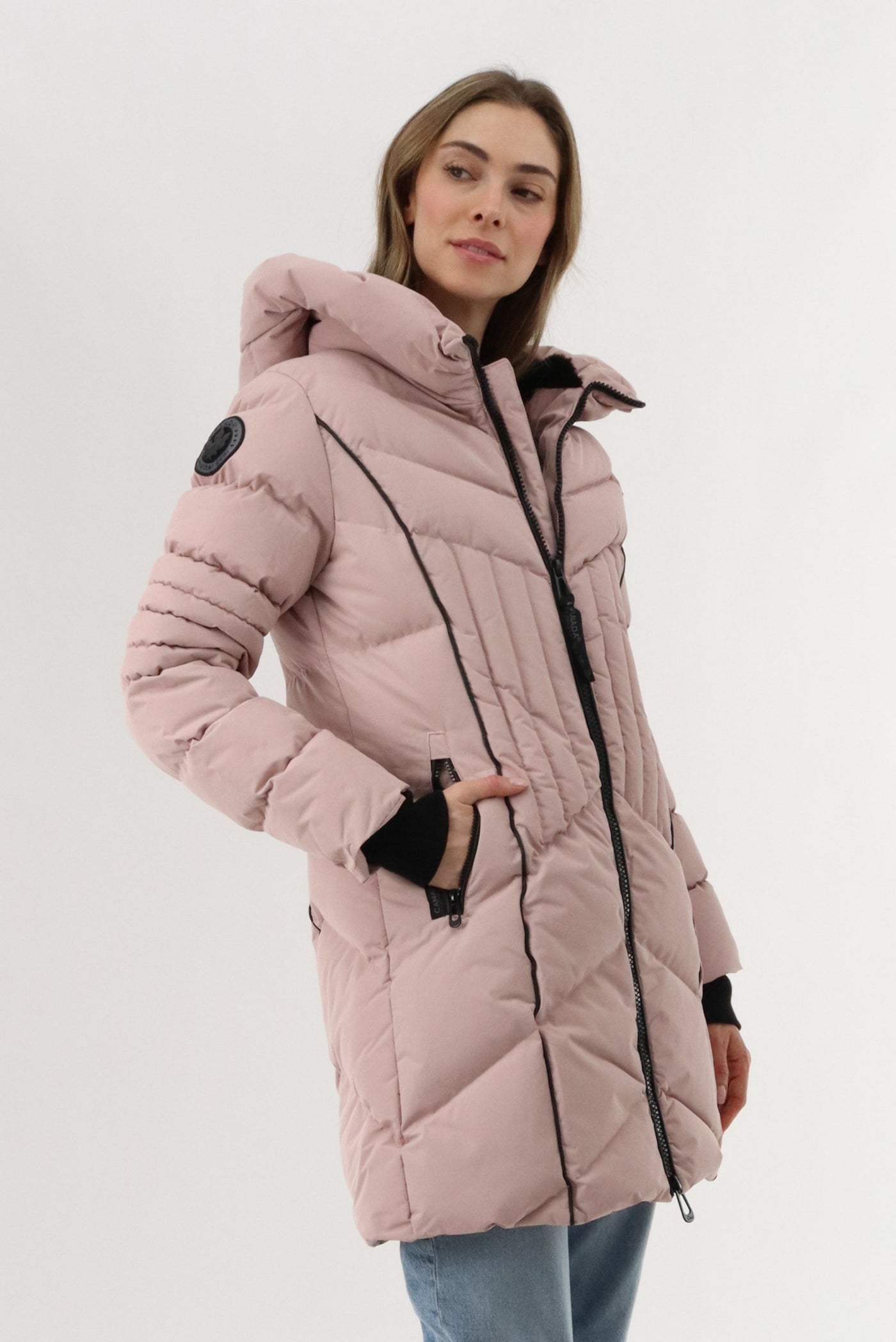 Canada Weather Gear Quilted Hooded Parka Jacket - Blush - Womens Parka Jackets - Fairweather