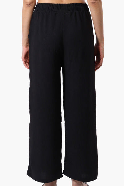 Stylexchange Tie Waist Wide Leg Crinkled Pants - Black - Womens Pants - Fairweather
