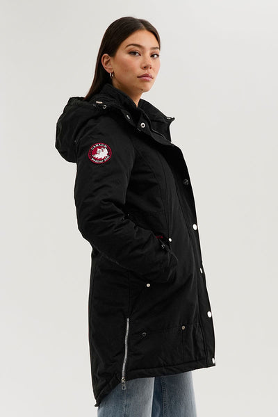 Canada Weather Gear Sherpa Lined Parka Jacket - Black - Womens Parka Jackets - Fairweather