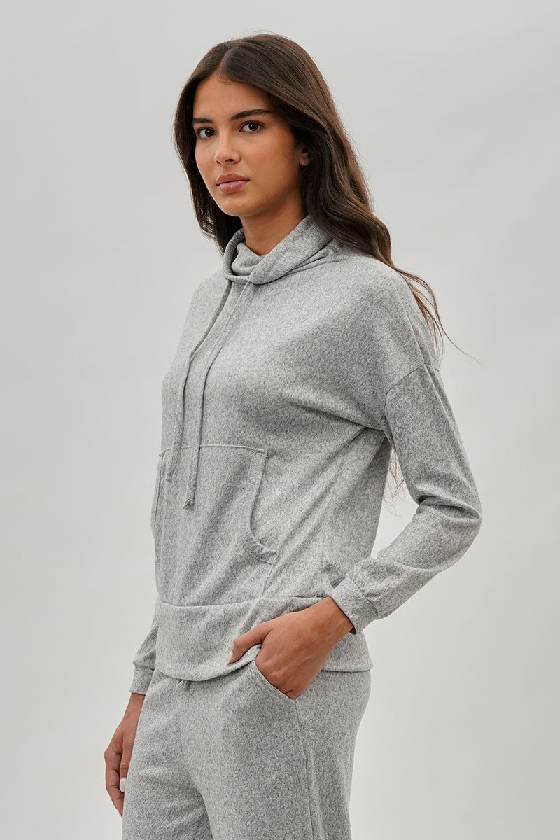 Fahrenheit Cowl Neck Sweatshirt - Grey - Womens Hoodies & Sweatshirts - Fairweather