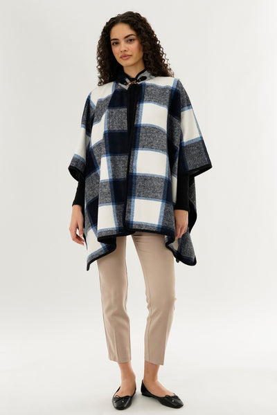 Canada Weather Gear Plaid Poncho - Blue - Womens Ponchos - Fairweather