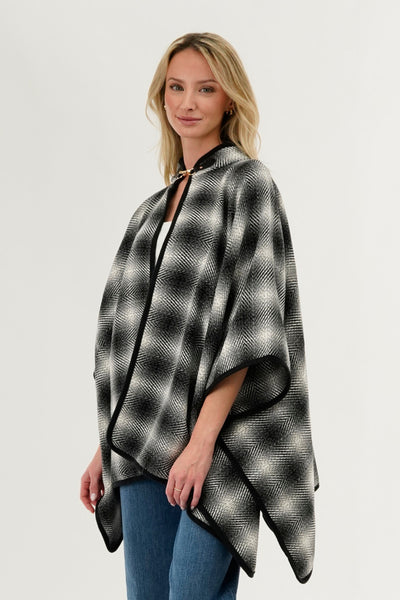 Canada Weather Gear Plaid Poncho - Grey - Womens Ponchos - Fairweather